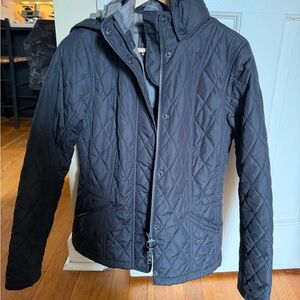 Barbour Black Quilted Lightweight Hooded Jacket